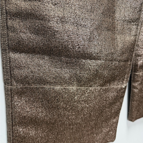 Madewell Metallic Slim Emmett Wide-Leg Crop Pants in Metallic Sand | 27 - Picture 3 of 8